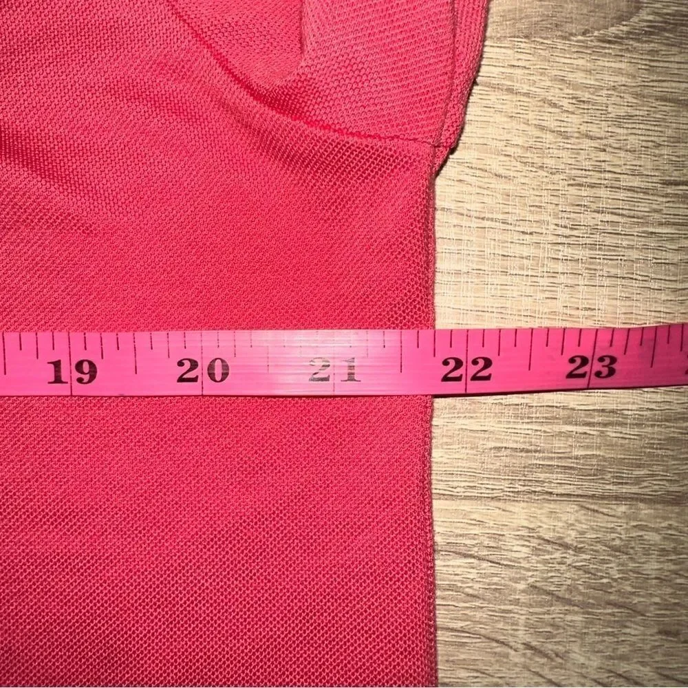 Ralph Lauren Polo Golf Shirt Mens Large Pink Ribbed Collar Gray Pony Logo Polo